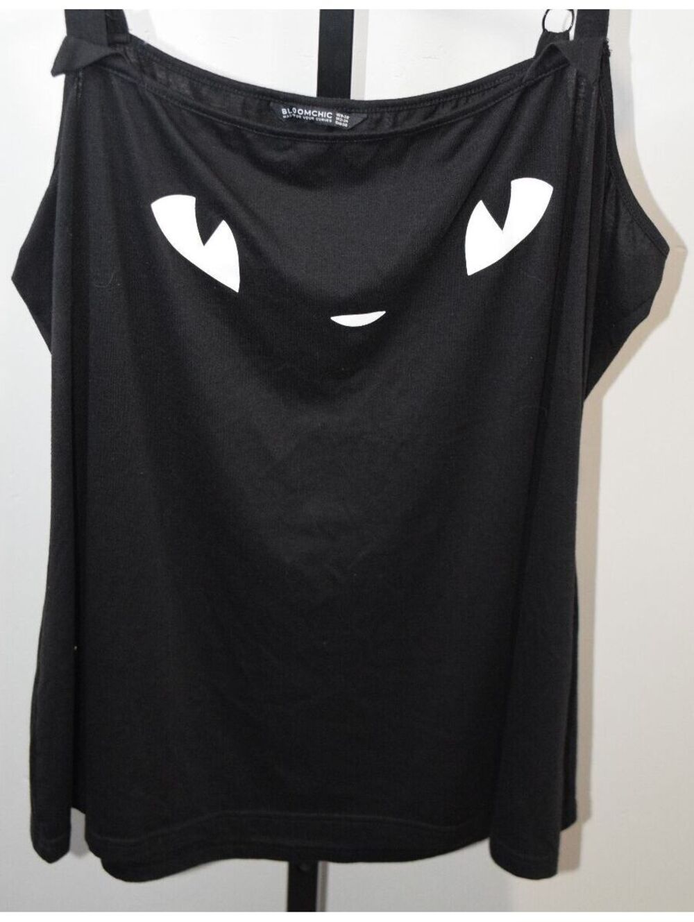 BloomChic Black Plus Size Tank Top with Cute Face Print